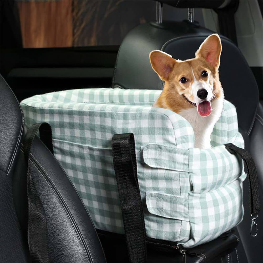Stylish Plaid Portable Travel Dog Car Safety Seat