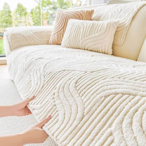 Modern Geometric Soft Plush Non-slip Sofa Protecto