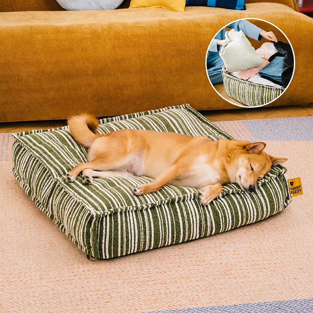 Sustainable Storage Pouf Ottoman & Dog Bed - Funny