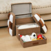 Detachable Chessboard Plaid Handcrafted Dog Stairs