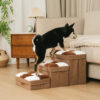 Detachable Chessboard Plaid Handcrafted Dog Stairs