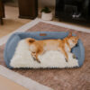 Large Washable Fluffy Cozy Bolster Dog Sofa Bed-De