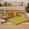 Large Washable Vintage Tartan Folding Blanket Dog 