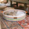 Handcrafted Stripe Calming Pet Bed - Timeless Nest
