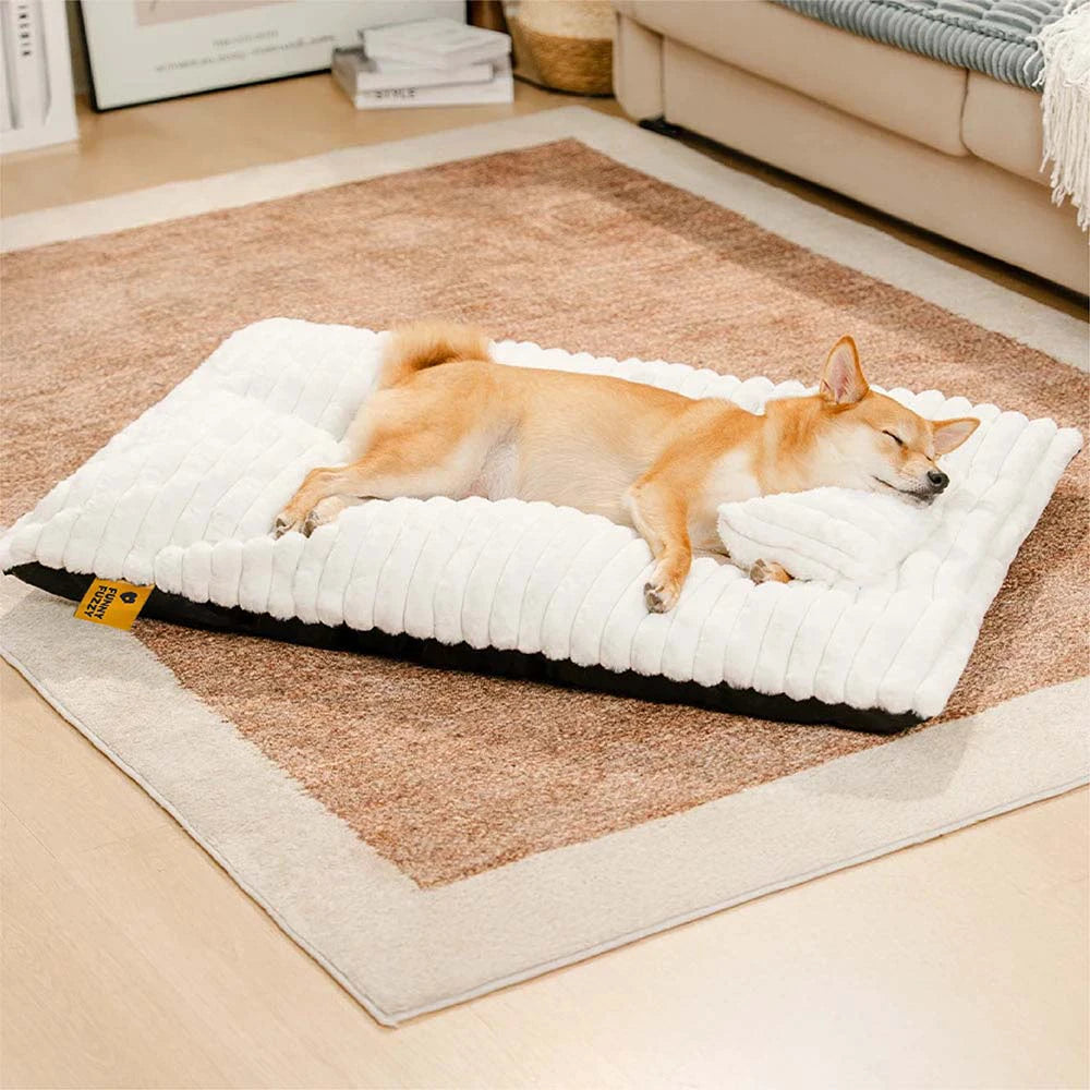 Plush Fluffy Thick Comfort Calming Dog Bed with Pi