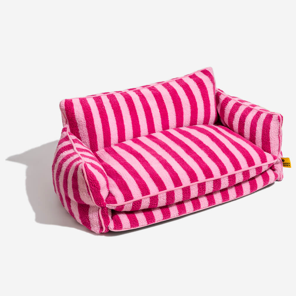 Trendy Striped Faux Lambswool Double Layer Dog & C