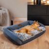 Large Washable Fluffy Cozy Bolster Dog Sofa Bed-De
