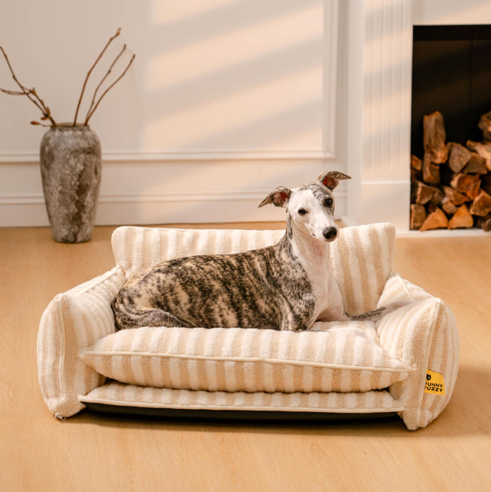 Trendy Striped Faux Lambswool Double Layer Dog & C