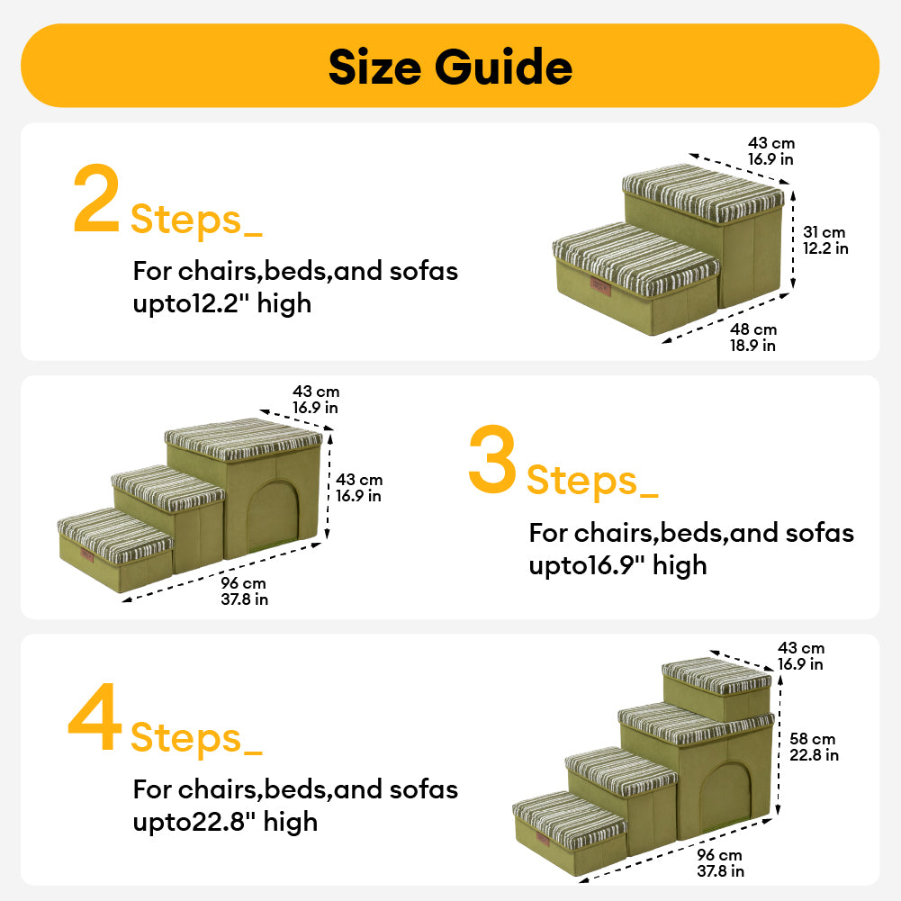 Foldable Dog Stairs with Storage and Condo - Funny