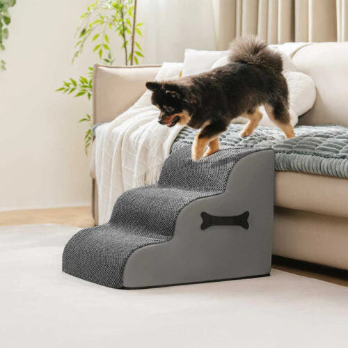 Adjustable Non-Slip Washable Soft Dog Stairs with 