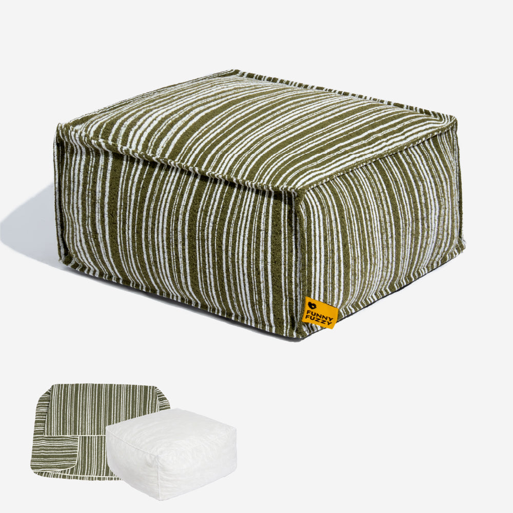 Sustainable Storage Pouf Ottoman & Dog Bed - Funny
