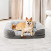Fluffy Plush Orthopedic Washable Bolster Dog Bed -