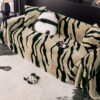 Luxurious Zebra-Print Fluffy Plush Sofa Protector