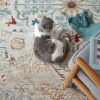 Vintage Blue & Cream Pet-Friendly Area Rug - Timel