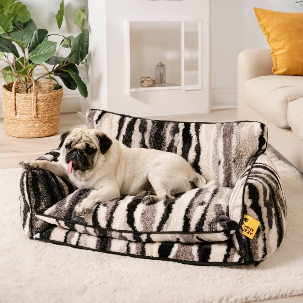 Trendy Striped Faux Lambswool Double Layer Dog & C