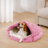 Calming Plush Semi-Enclosed Pet Nest Pita Bed For 
