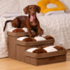 Chessboard Plaid Handcrafted Dog Stairs with Stora