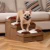 Chessboard Plaid Handcrafted Dog Stairs with Stora