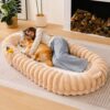 Creamy Plush Super Large Donut Human Dog Bed - Cud
