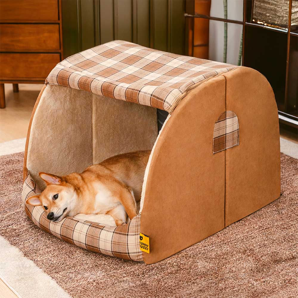 Classical Plaid House Orthopedic Dog Bed - Retreat