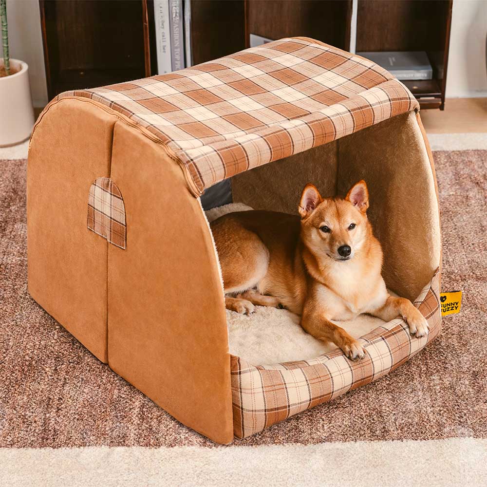 Classical Plaid House Orthopedic Dog Bed - Retreat