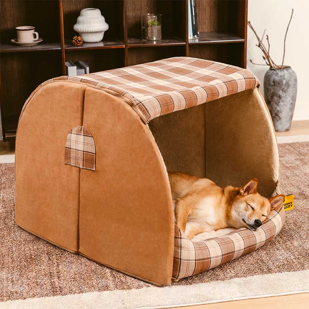 Classical Plaid House Orthopedic Dog Bed - Retreat