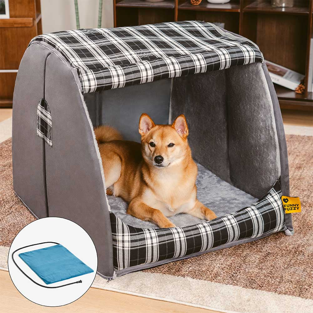 Classical Plaid House Orthopedic Dog Bed - Retreat
