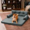 Luxe Faux Leather Foldable Orthopedic Large Dog Be