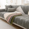 Elegant Grey Textured Non-Slip Thick Plush Couch C