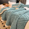 Baroque Style Embossed Milk Velvet Soft Fleece Bla
