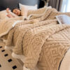 Baroque Style Embossed Milk Velvet Soft Fleece Bla
