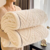 Baroque Style Embossed Milk Velvet Soft Fleece Bla