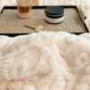 Baroque Style Embossed Milk Velvet Soft Fleece Bla