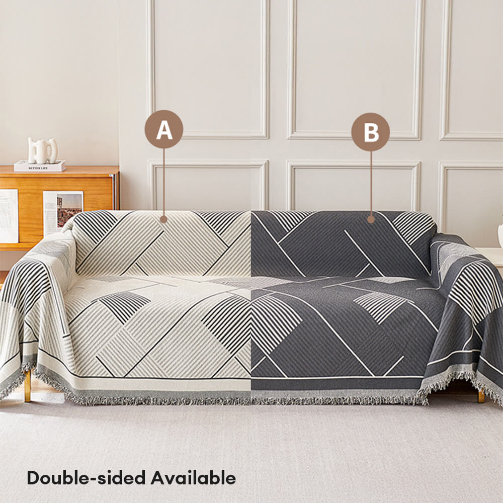 Classic Geometric Pattern Chenille Throw Couch Cov