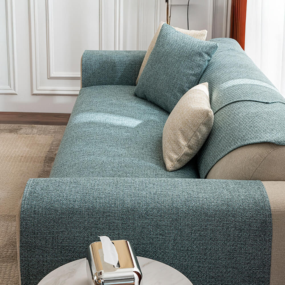 Minimalist Solid Color Breathable Faux Linen Couch