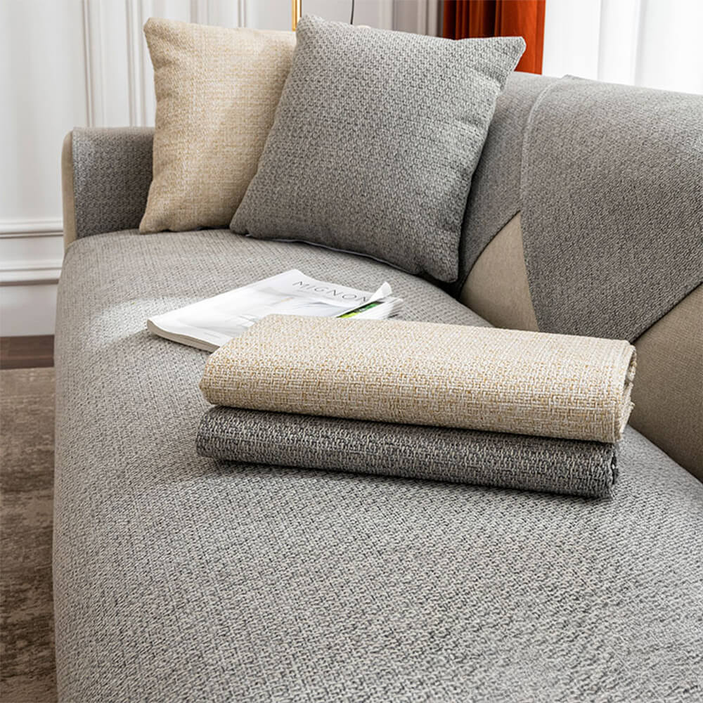 Minimalist Solid Color Breathable Faux Linen Couch