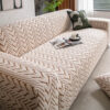 Textured Wheat Ear Pattern Jacquard Fleece Magic C