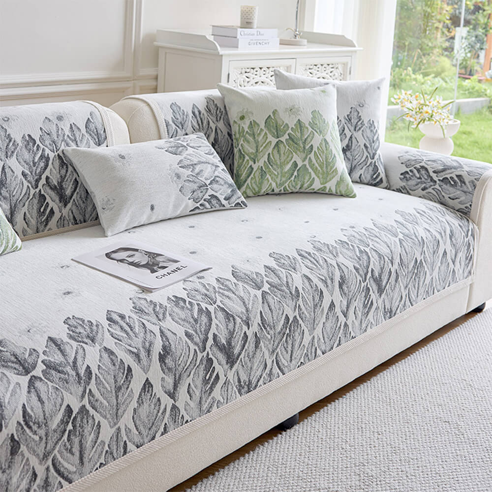 Chenille Romantic Botanical Design Comfortable Cou