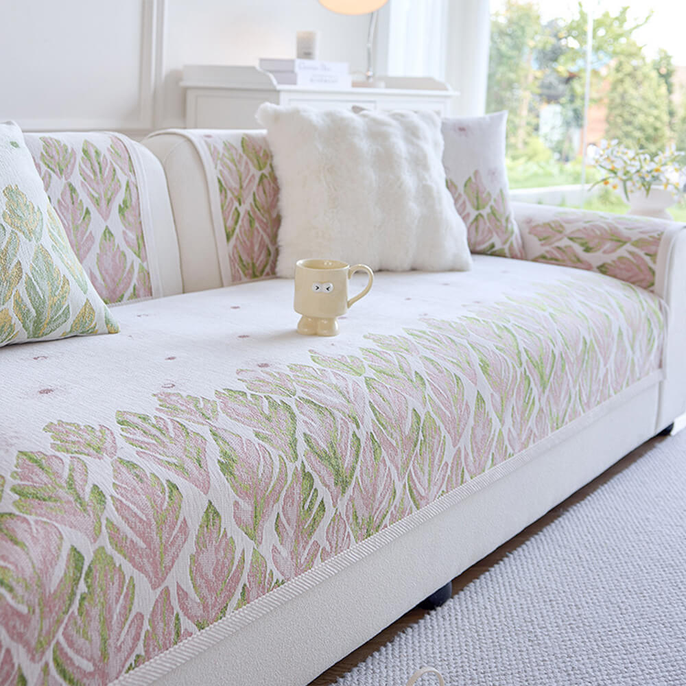 Chenille Romantic Botanical Design Comfortable Cou