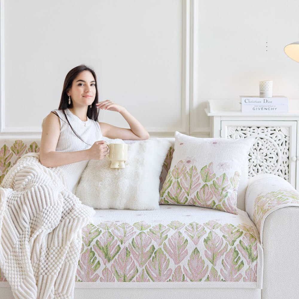 Chenille Romantic Botanical Design Comfortable Cou