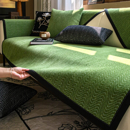 Chenille Anti-Slip Cat-Scratch Resistant Wavy Text