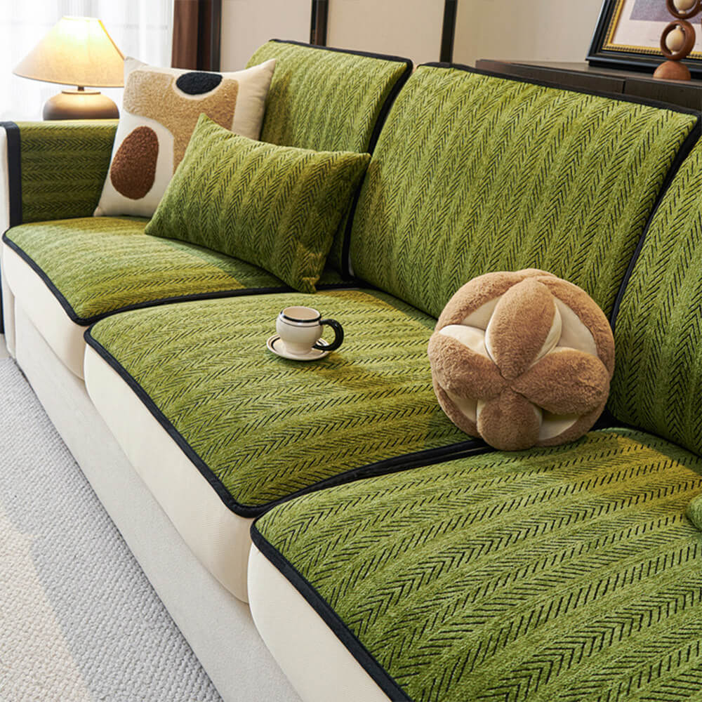 Classic Retro Stretch Chenille Couch Cover – Full