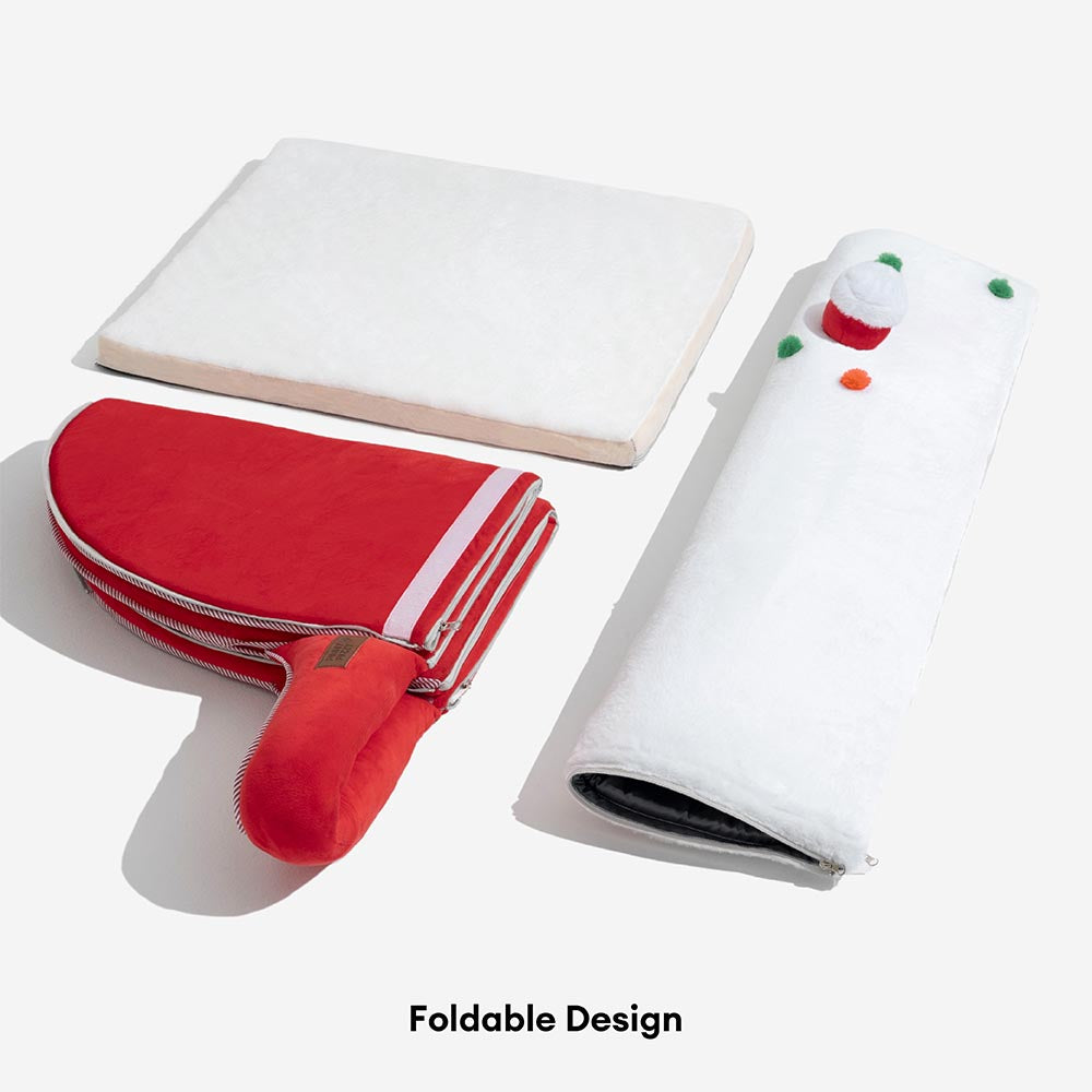 Festive Snow House Orthopedic Dog Bed - Christmas