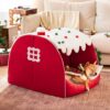 Festive Snow House Orthopedic Dog Bed - Christmas