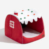 Festive Snow House Orthopedic Dog Bed - Christmas