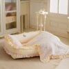 Floral Orthopedic Dog Bed Calming Pet Bed with Pil