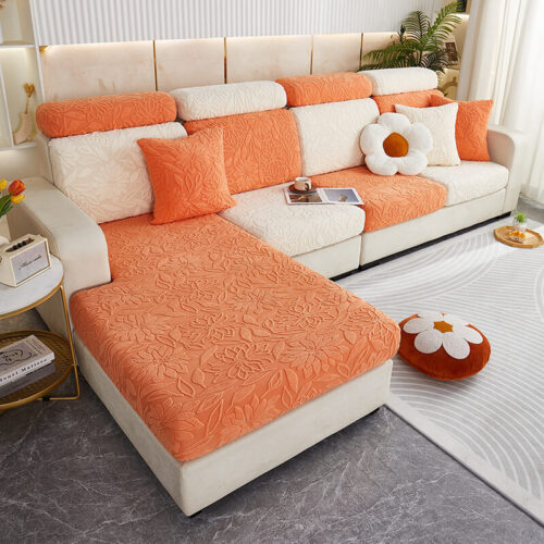 Floral Velvet Stretch Full Wrap Sofa Protector Cou