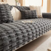 Fluffy Plush Striped Furniture Protector Couch Cov
