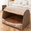 Cozy Cabin Portable Semi-Enclosed Dog Bed with Roo