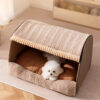 Cozy Cabin Portable Semi-Enclosed Dog Bed with Roo